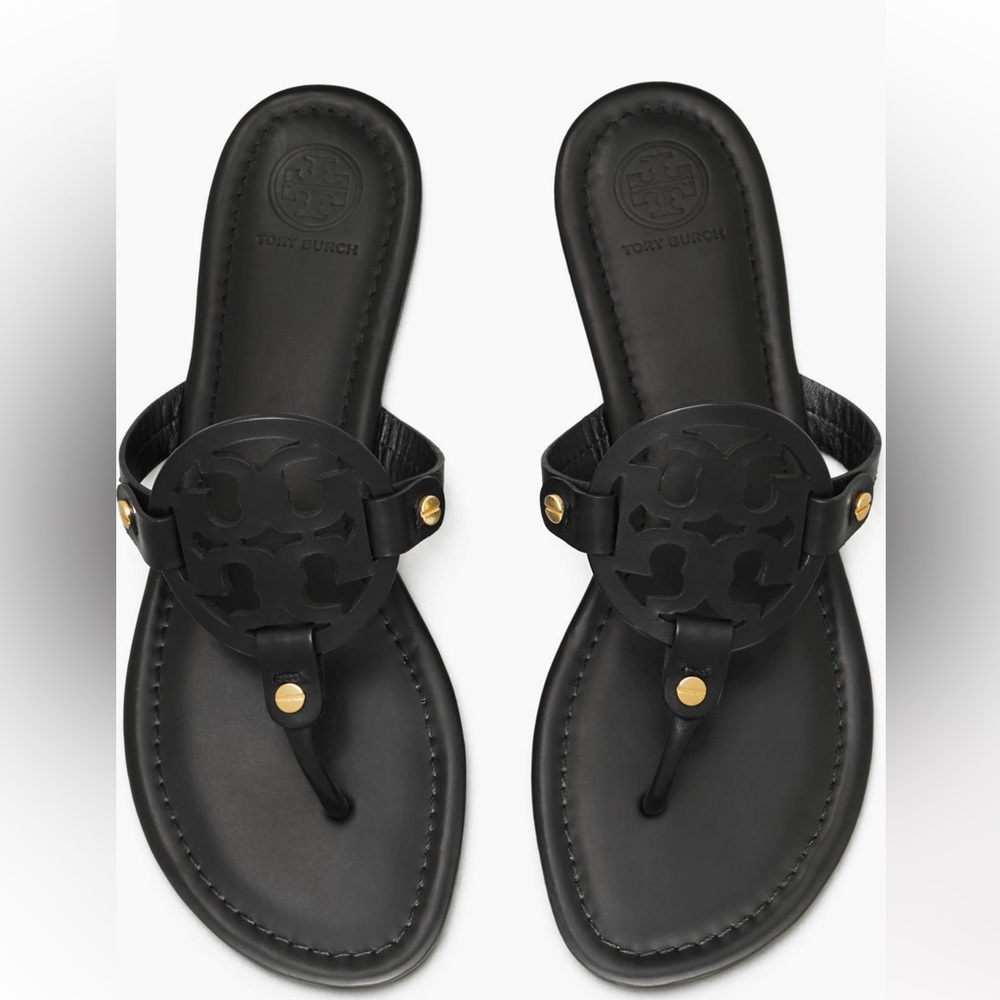 Tory Burch Miller Sandal Black Leather Size 6. Worn only twice!